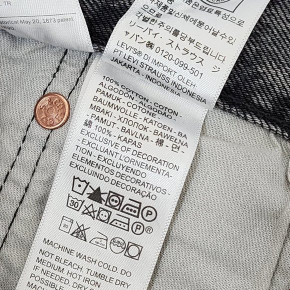 NWT Levi's Mens 501 93 Straight Jeans Mens Size 33x34 90s Distressed - Picture 5 of 6